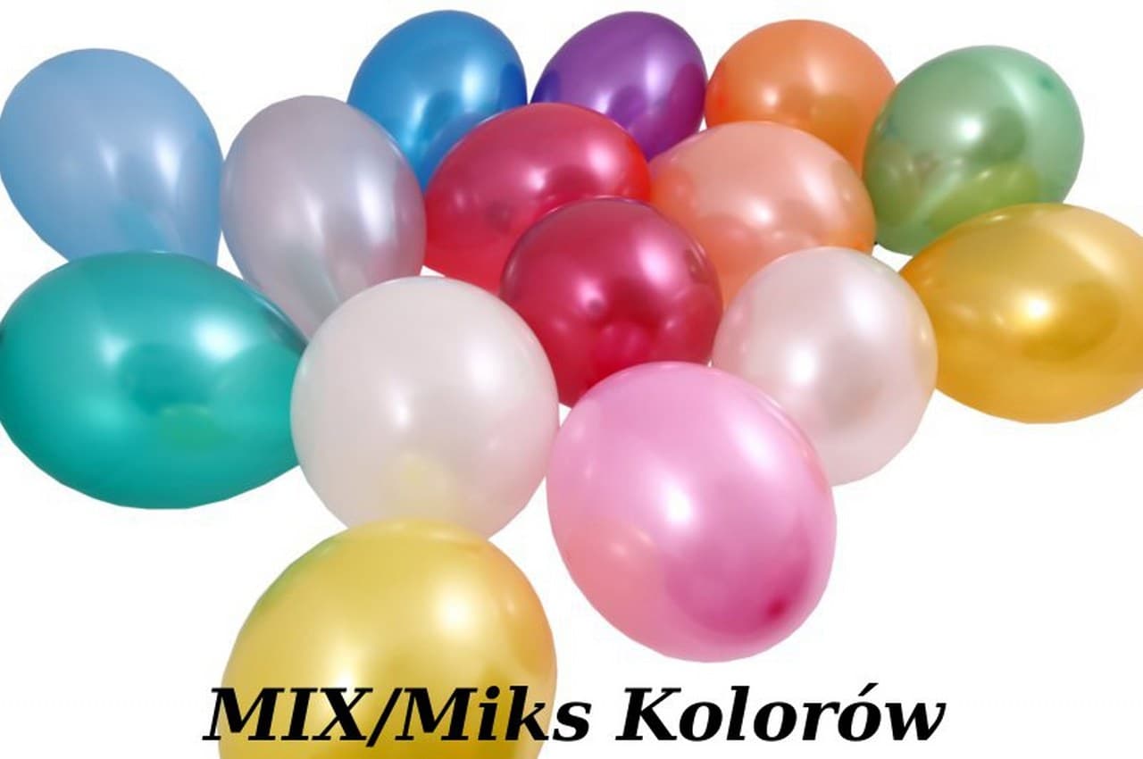 Balony metaliczne 10 cali, 100szt. miks kolorów