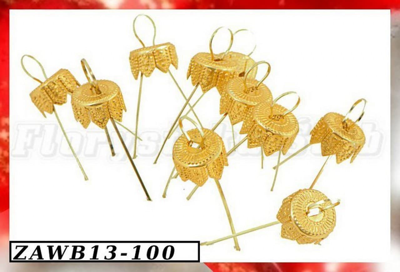 Zawieszki na bombki 6-10cm, śr.13mm, 10szt. złote