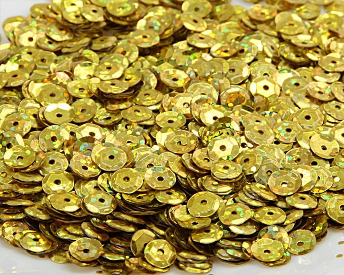 Cekiny 6mm/15gram złoty brokat