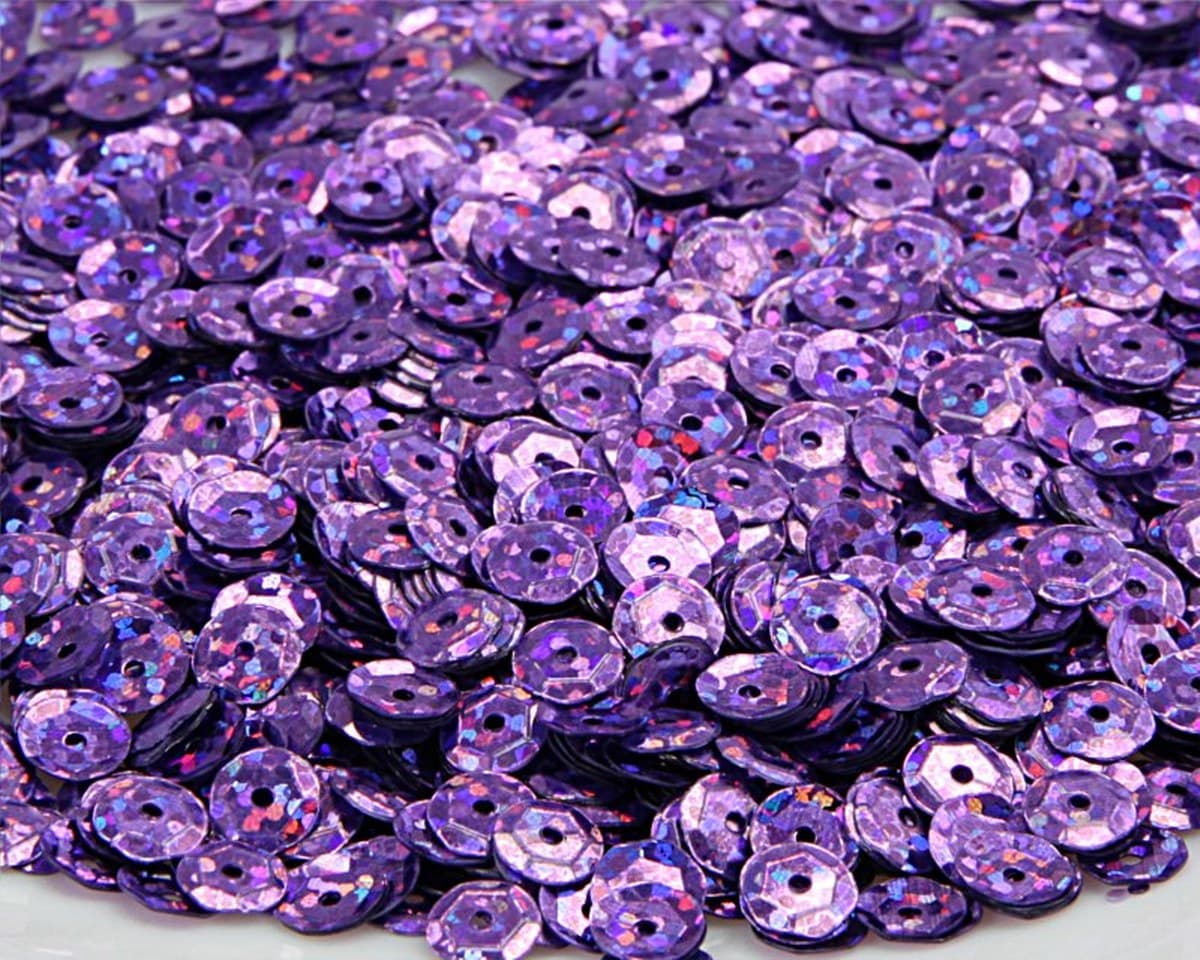 Cekiny 8mm/15gram wrzosowy brokat