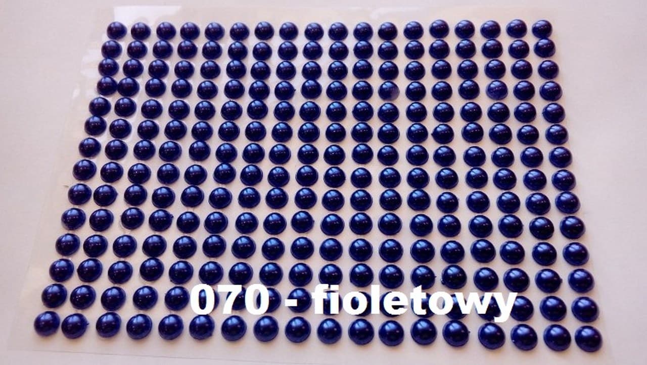 Dżety samoprzylepne perełki 6mm/252szt, fioletowe