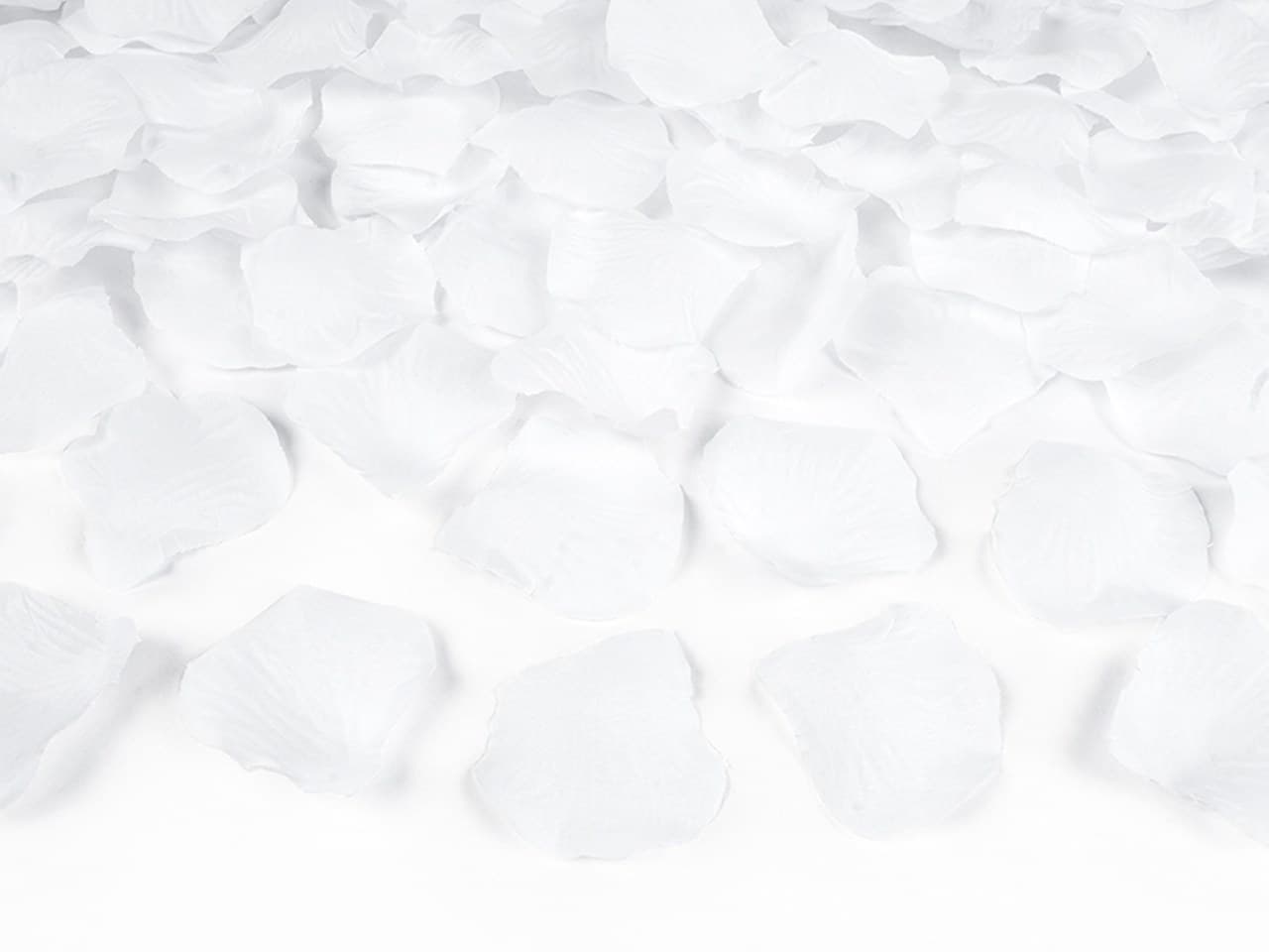 Płatki róż z materiału, 100szt. białe