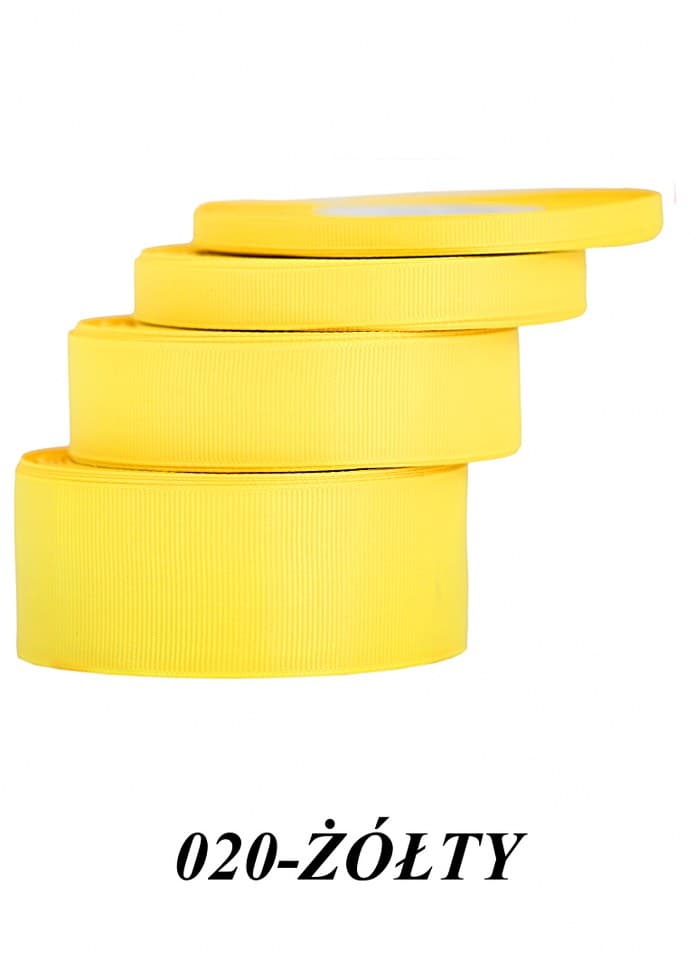 Wstążka rypsowa, 6mm/22mb, żółta
