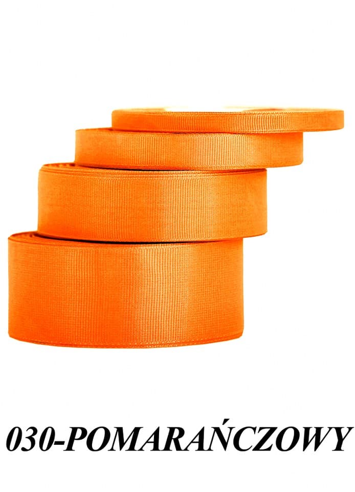 Wstążka rypsowa, 12mm/22mb, pomarańczowa