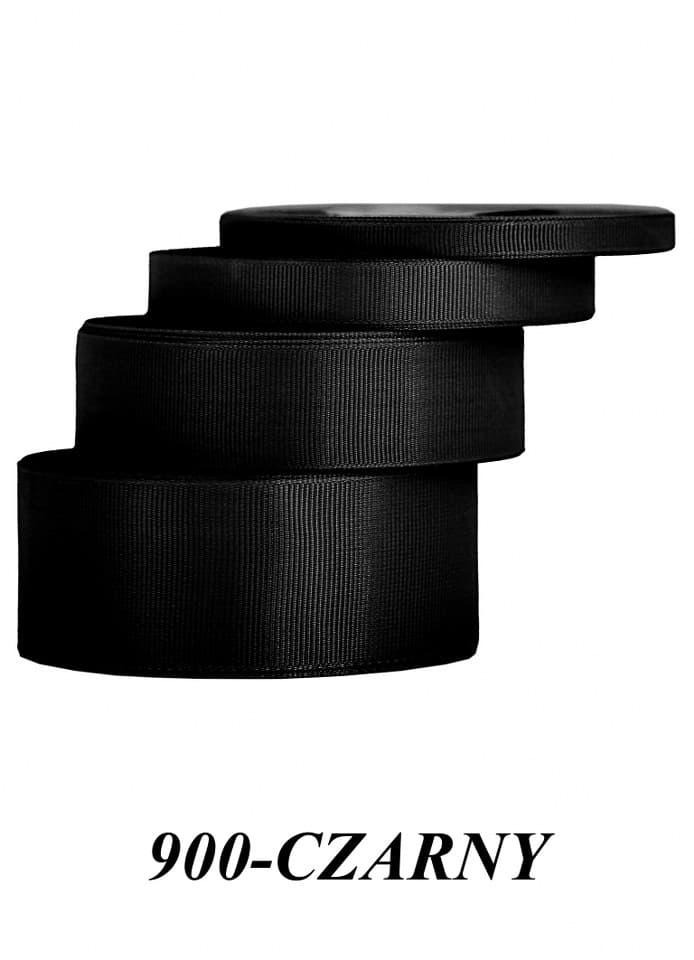 Wstążka rypsowa, 38mm/22mb, czarna