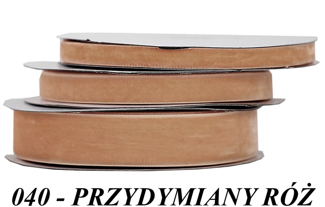 Wstążka aksamitna velvetowa 12mm9m róż przydymiany