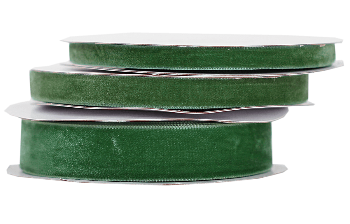 Wstążka aksamitna velvetowa, 12mm/9mb, c.oliwka/2