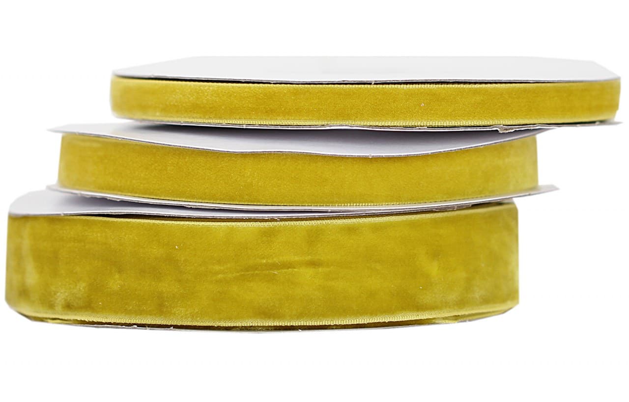 Wstążka aksamitna velvet 12mm/9mb, prawdziwe złoto
