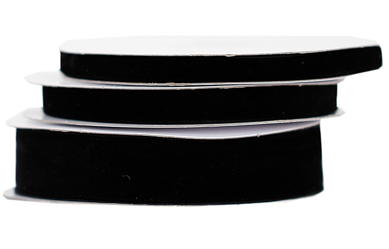 Wstążka aksamitna velvetowa, 12mm/9mb, czarna