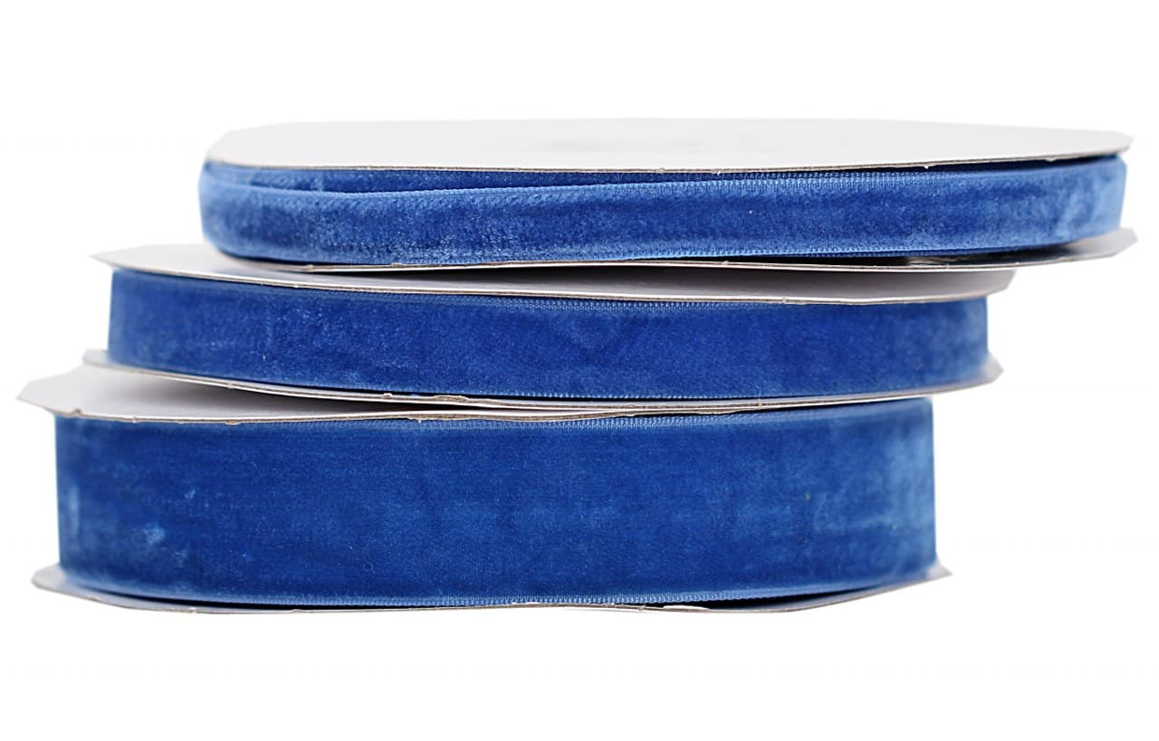 Wstążka aksamitna velvetowa, 25mm/9mb, granatowa