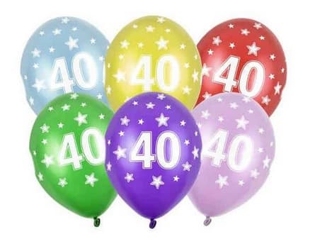 Balon urodzinowy, wys. 30 cm, cyfra 40 - 1 sztuka