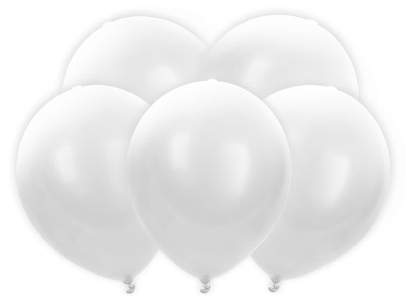 Balony świecące LED, 30cm, białe, 5 szt.