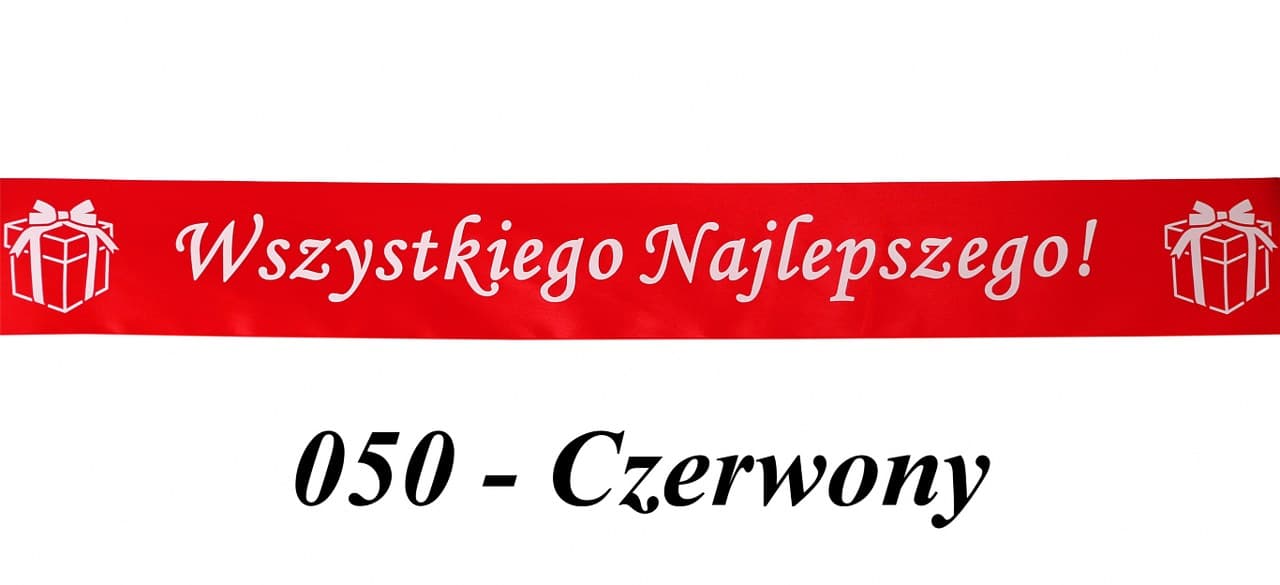 Wstążka satyna Wszystkiego Naj 12mm/22mb czerwona