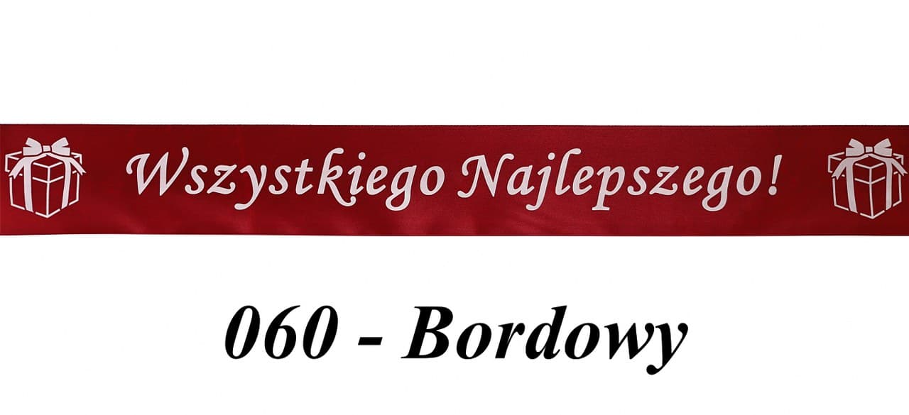 Wstążka satyna Wszystkiego Naj 12mm/22mb bordowa