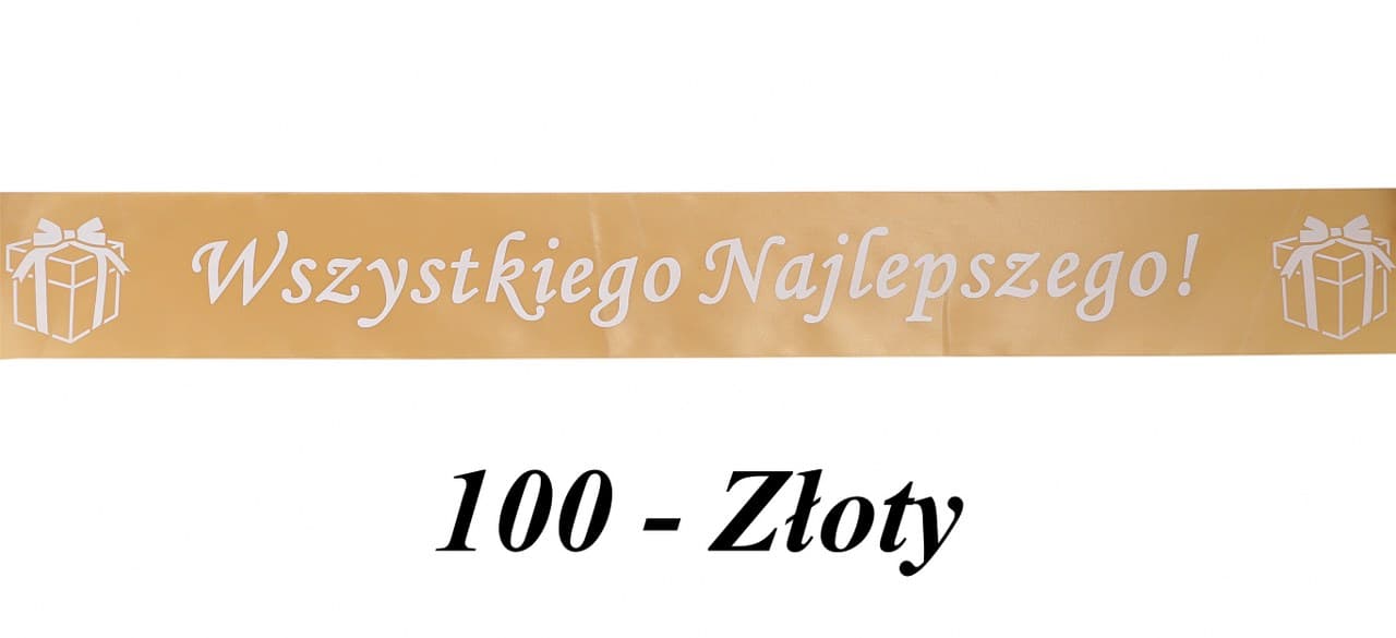 Wstążka satyna Wszystkiego Naj 12mm/22mb złota
