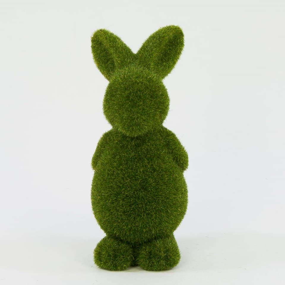 Zając stojący flokowany zielony, 6x14cm
