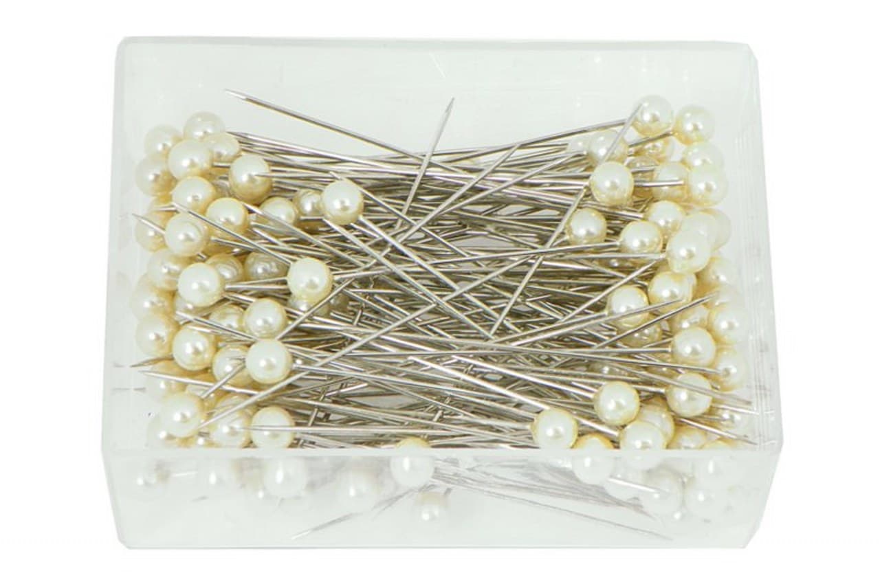 Szpilki z perełką długość 3,8cm śr.4mm/72szt, krem