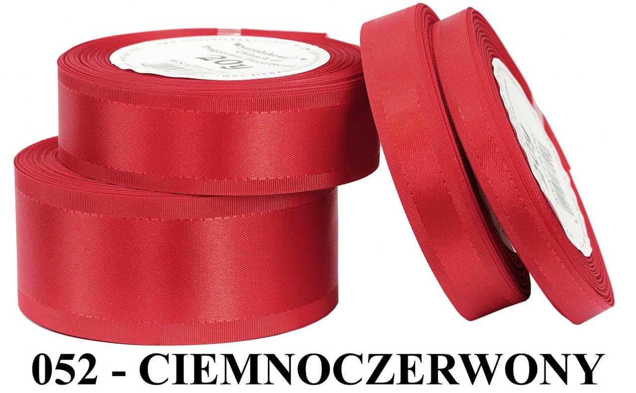 Wstążka z paskami satyna/tafta 9mm/20y, c.czerwony