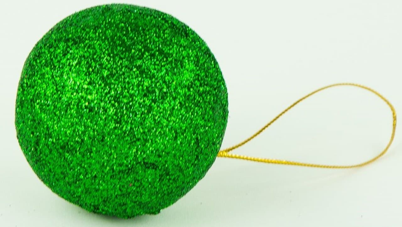 Bombki styropianowe z brokatem,4cm/12szt, zielone