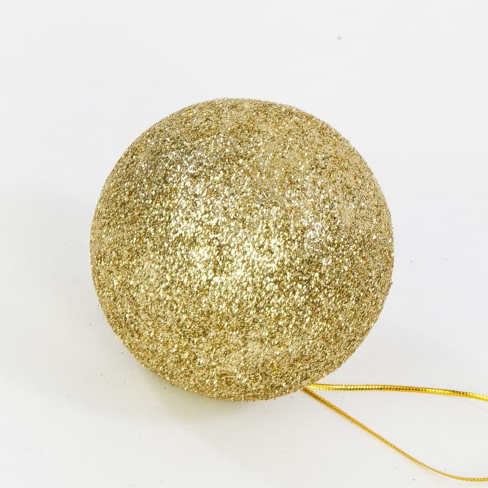 Bombki styropianowe z brokatem,8cm/4szt, złote