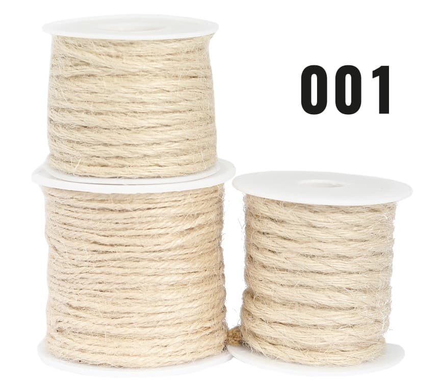 Sznurek jutowy pleciony, 2mm/50mb, biały