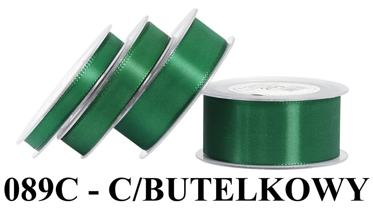 Wstążka z tafty, 25mm/22mb, ciemna butelka