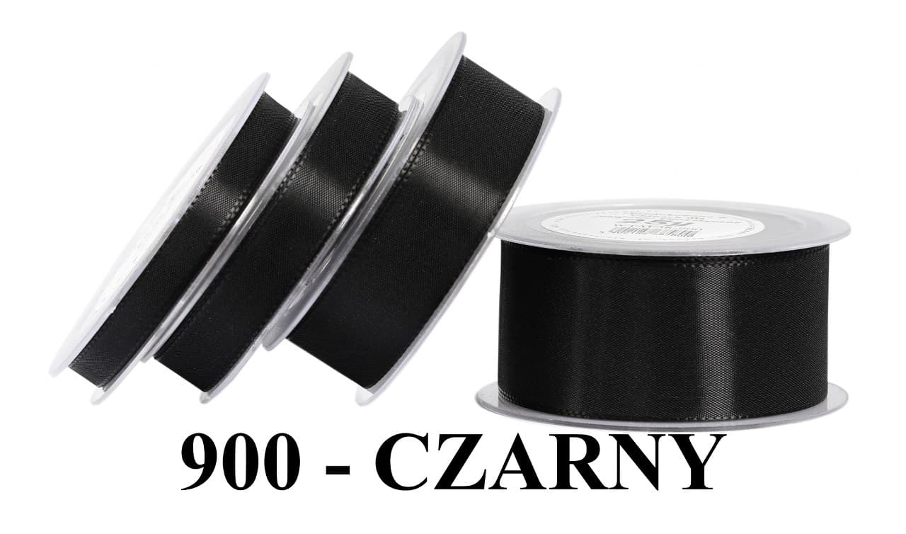 Wstążka z tafty, 25mm/22mb, czarna