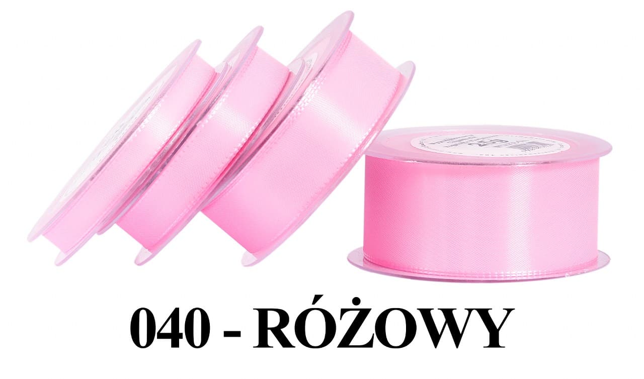 Wstążka z tafty, 10mm/22mb, różowa