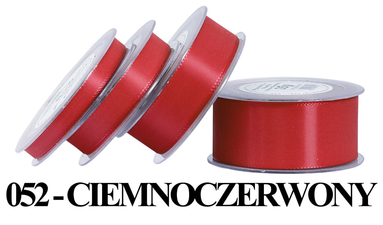 Wstążka z tafty, 10mm/22mb, ciemnoczerwona