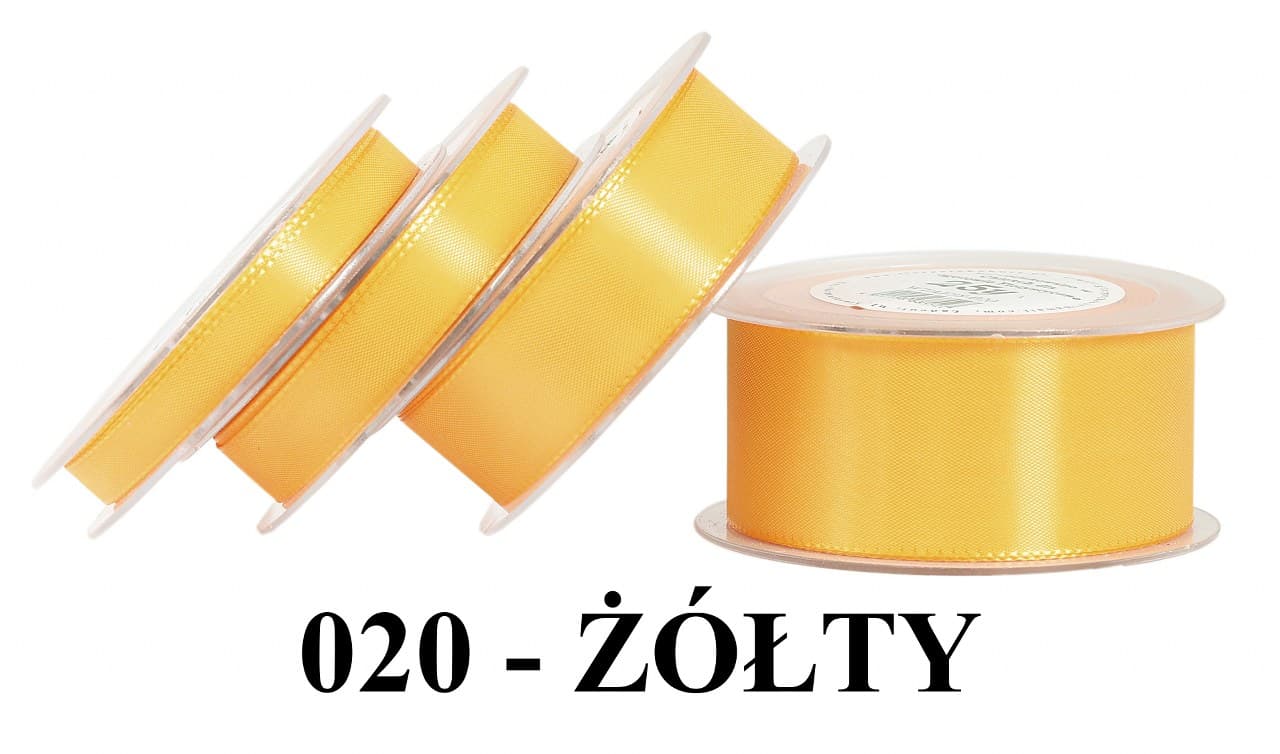 Wstążka z tafty, 38mm/22mb, żółta