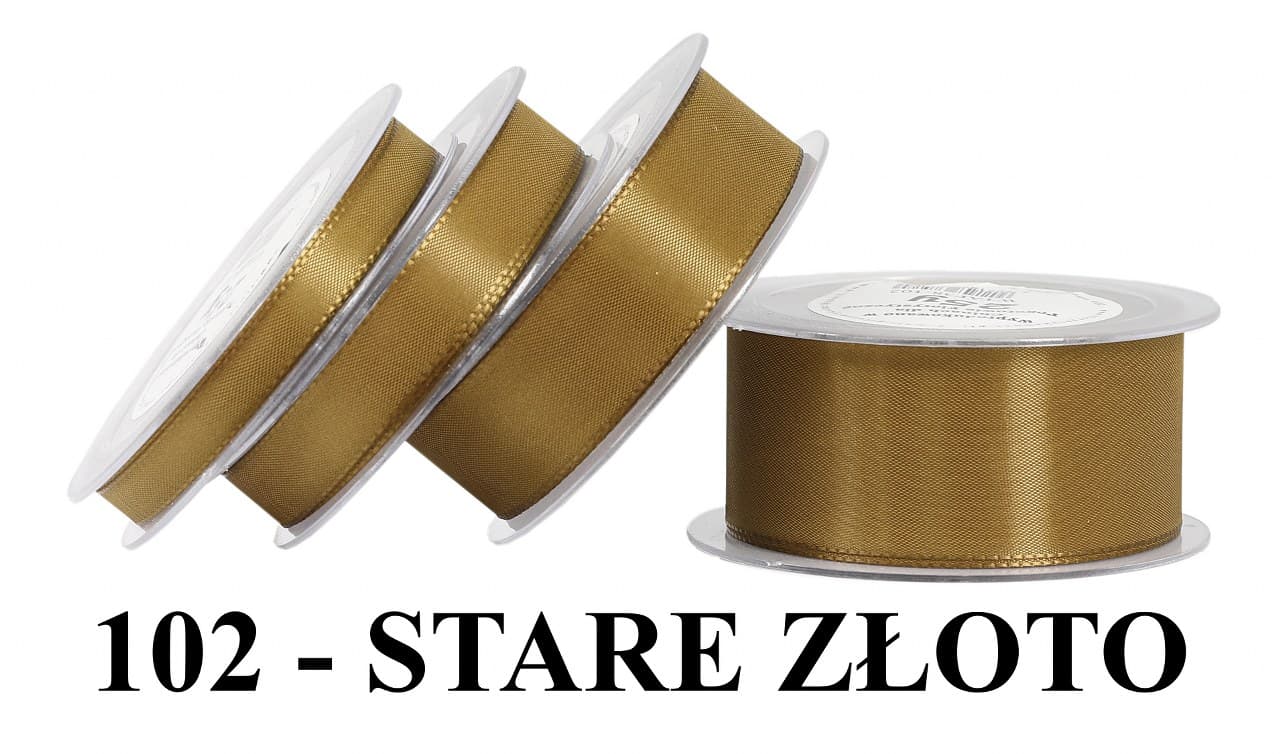 Wstążka z tafty, 38mm/22mb, stare złoto