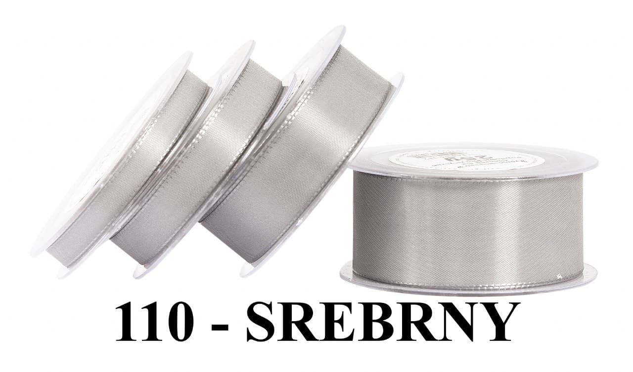 Wstążka z tafty, 38mm/22mb, srebrna