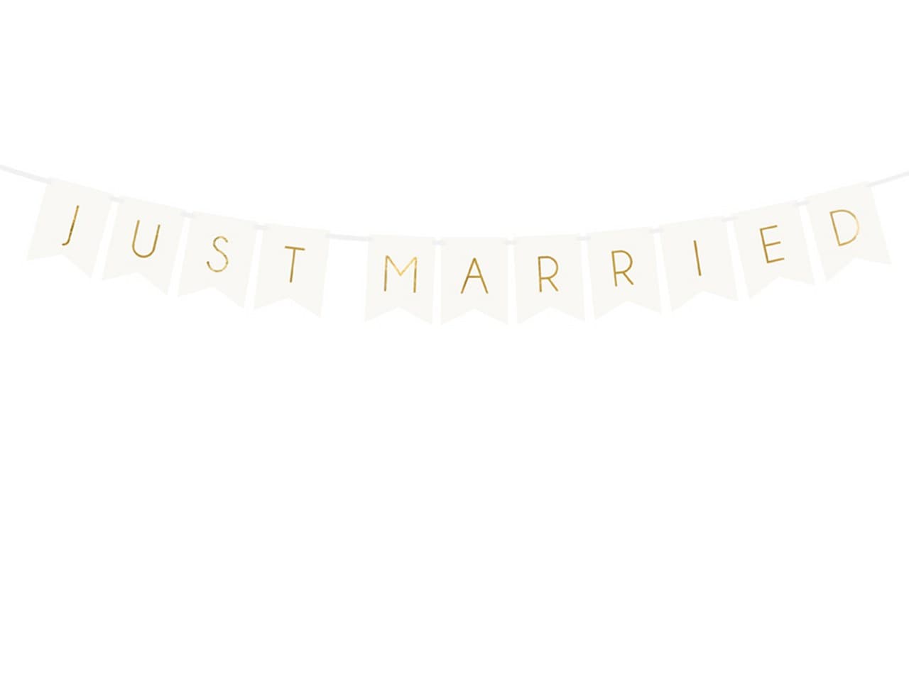 Baner JUST MARRIED, biały, 15 x 155 cm