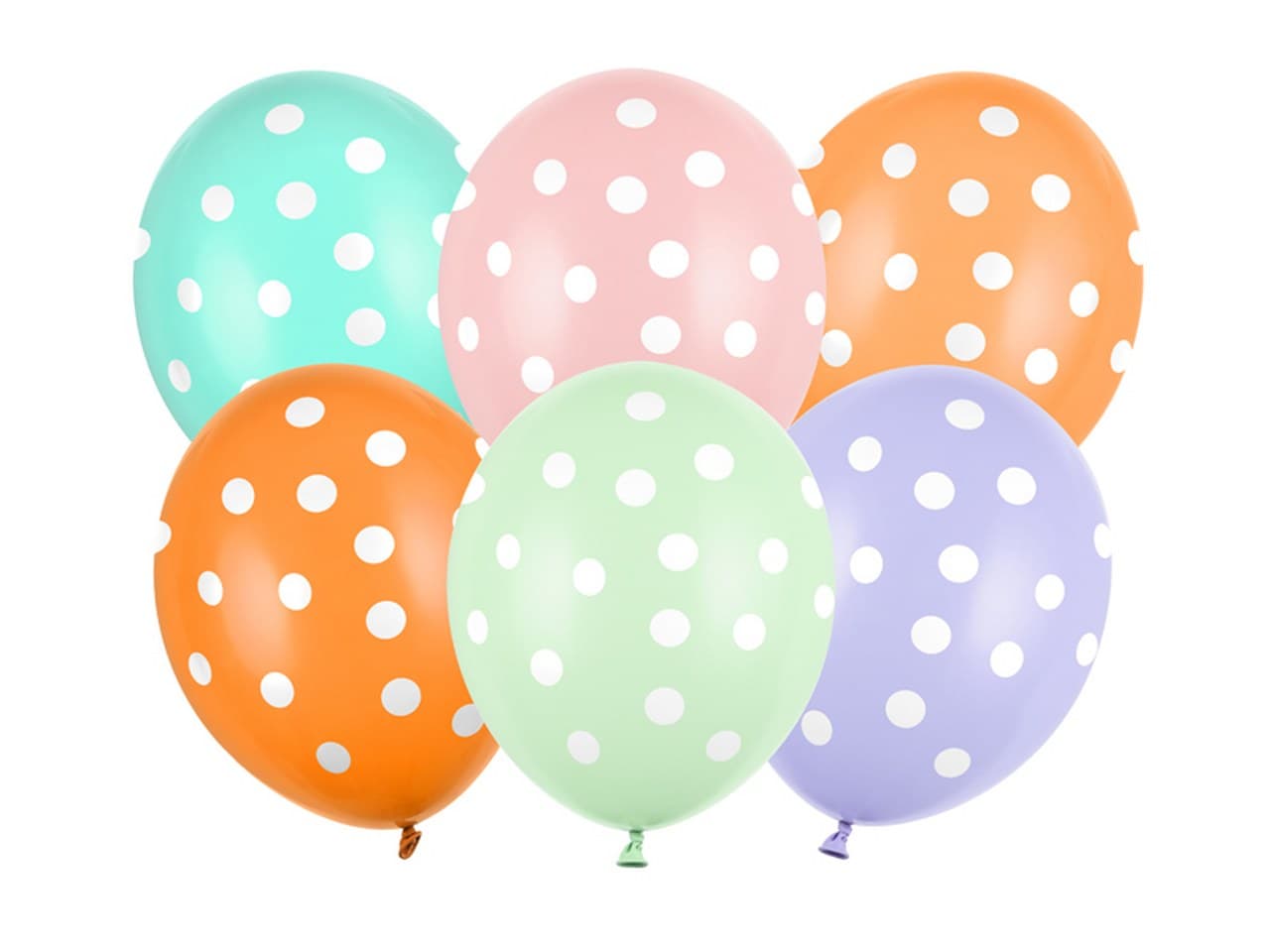 Balony 30 cm, Kropki, mix pastel 10szt.