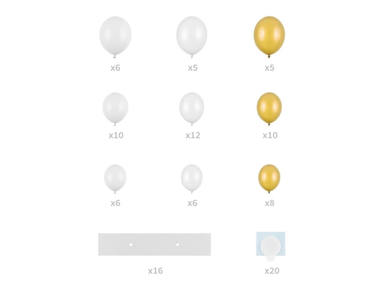 Girlanda balonowa Stelaż serce BIAŁY 160cm