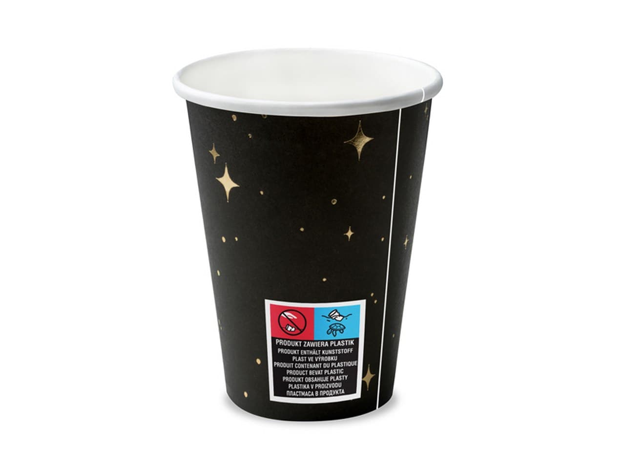 Kubeczki, czarny, 260 ml 6SZT