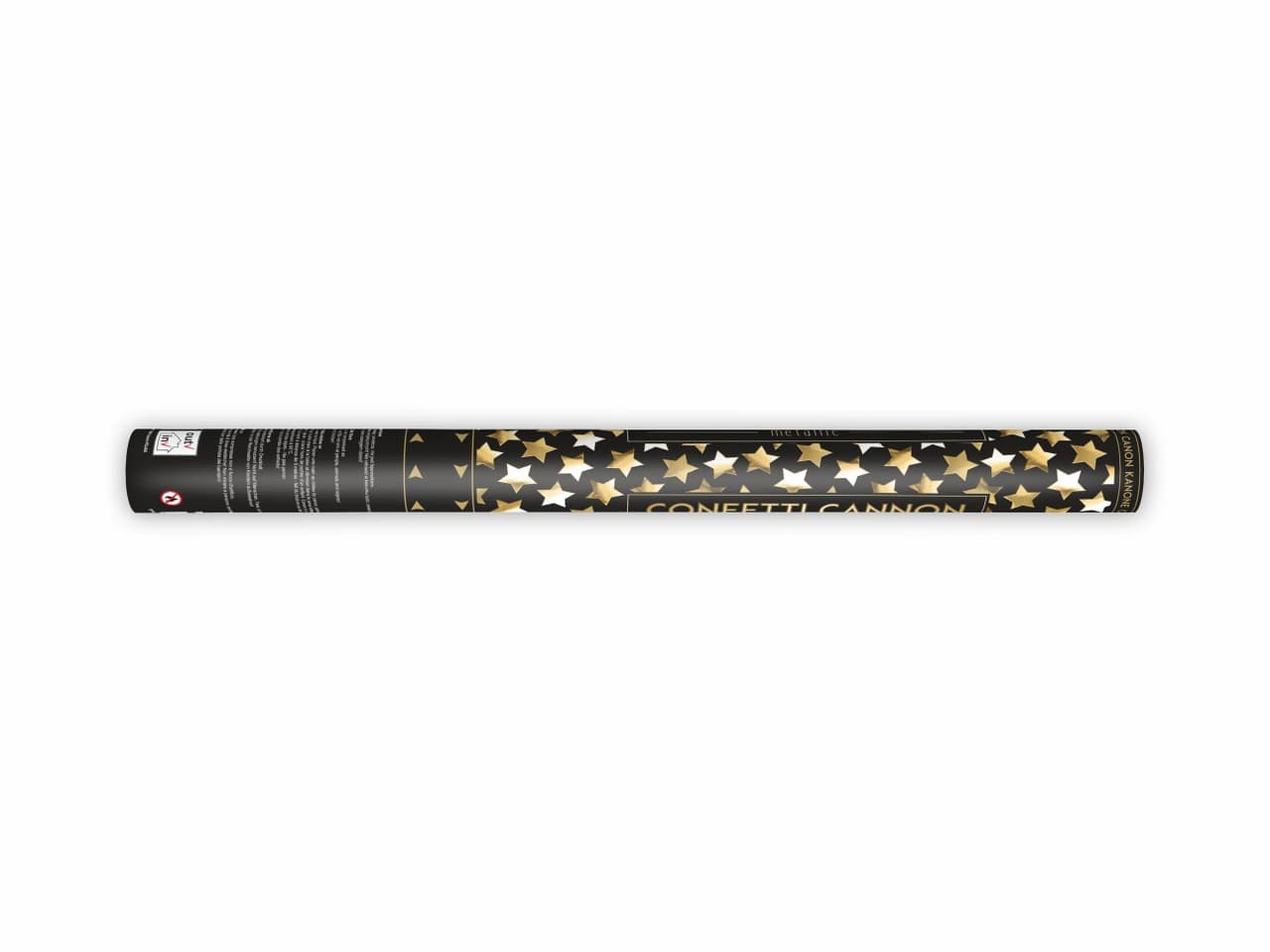 Tuba z metalicznymi gwiazdkami złoto 60 cm