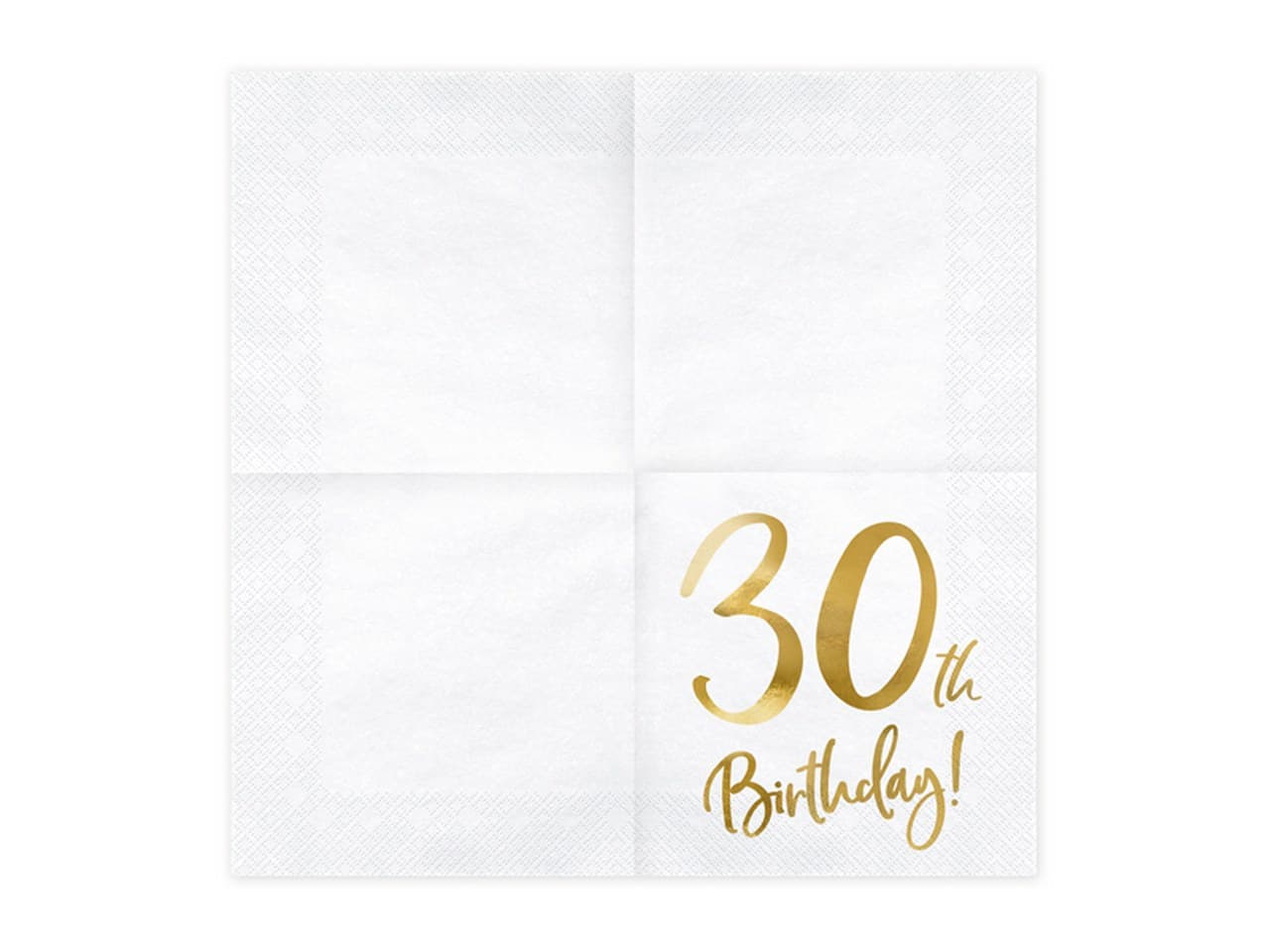 Serwetki 30th Birthday, biały, 33x33cm