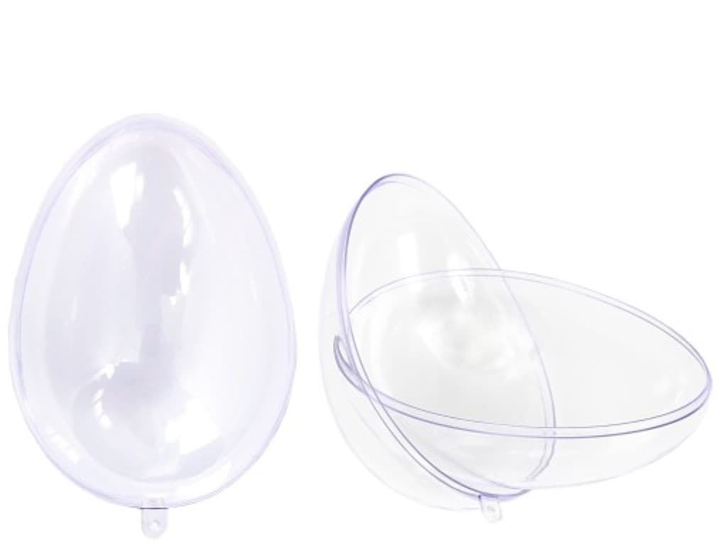 Jajo plastikowe akrylowe 2 połówki, wys.8cm/10szt