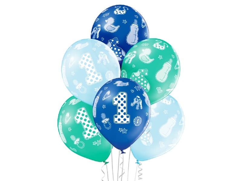 Balony Baby Boy na roczek , 6 szt