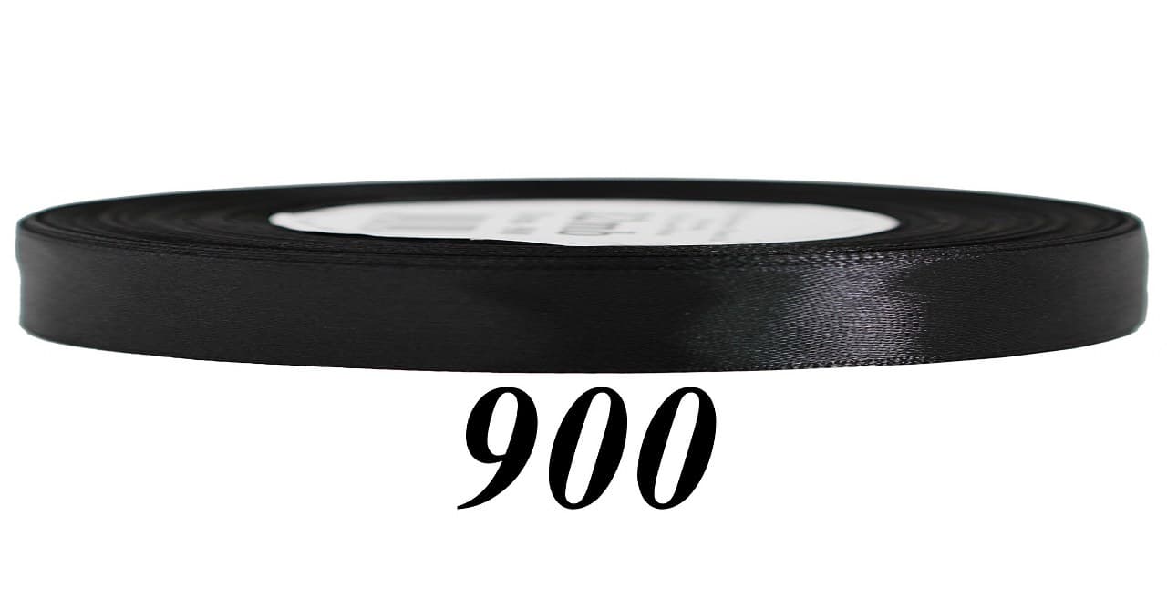 Wstążka satynowa 6mm/32mb, czarna