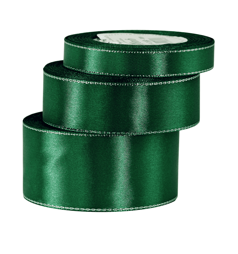 Wstążka satynowa srebrne pasy, 38mm/18mb, butelka