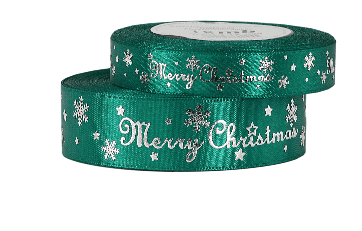 Wstążka metal Merry Christmas 15mm/18mb, butelka