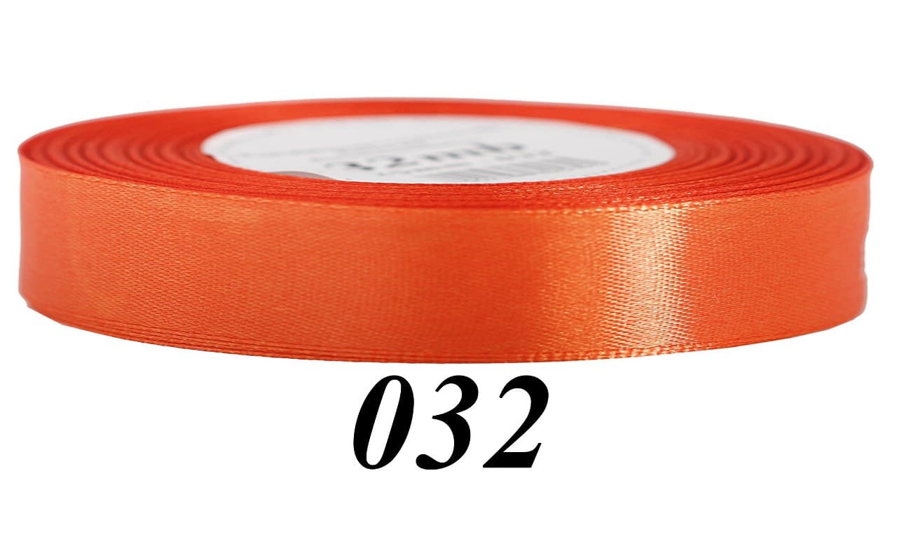 Wstążka satynowa 12mm/32mb, ciemny pomarańcz