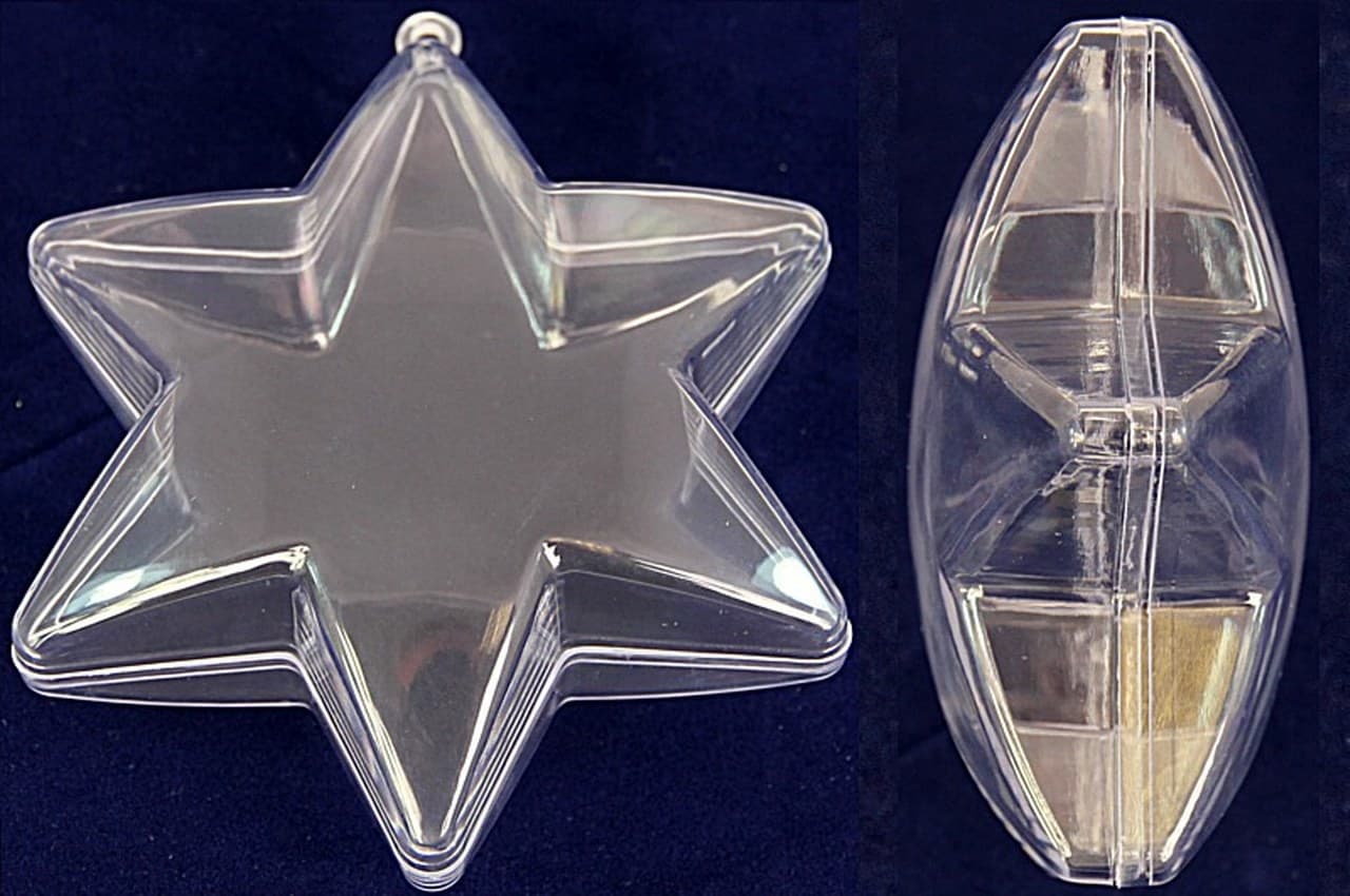 Gwiazda akrylowa płaska, śr.12cm/10sztuk 
