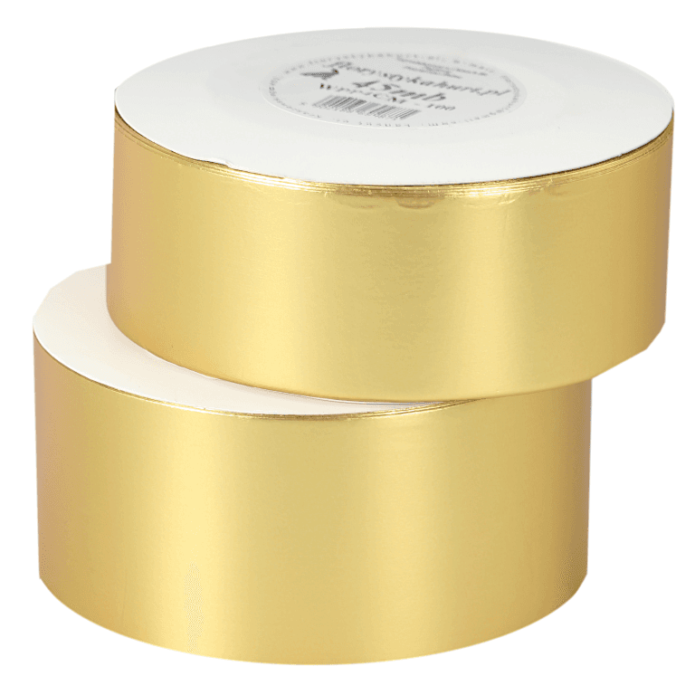 Wstążka plastikowa PP 4cm/45mb, złoty matowy