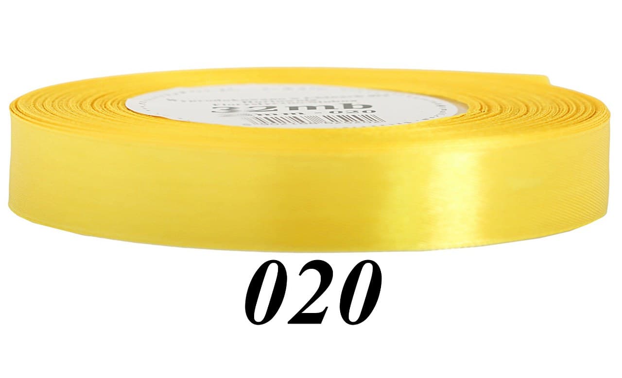 Wstążka satynowa 12mm/32mb, żółta