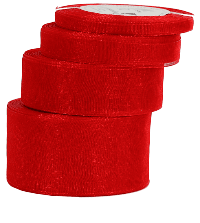 Wstążka szyfonowa, 6mm/22mb, czerwona