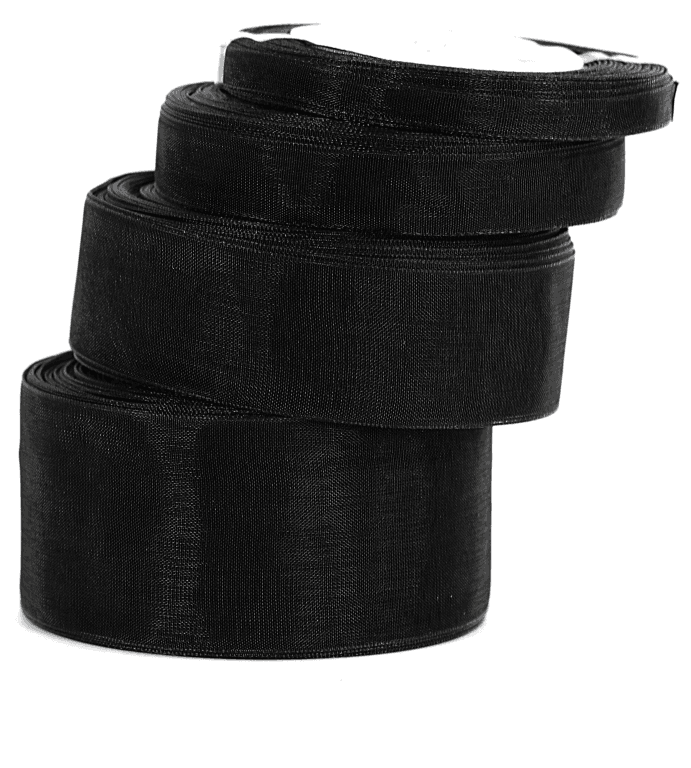 Wstążka szyfonowa, 25mm/22mb, czarna