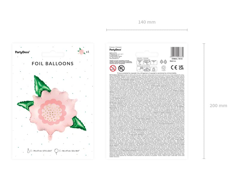 Balon foliowy Kwiat, 70x62 cm, mix